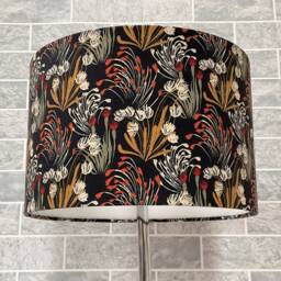 Floral Art Drum Lampshade, Colorful Flower Design, Handmade in UK - thumbnail 2