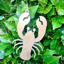 Red Lobster Christmas Ornament - Handmade Coastal Tree Decoration - thumbnail 3