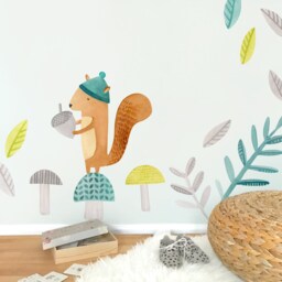 Squirrel - Fabric Wall Decal Woodland Mej - thumbnail 3