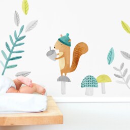 Squirrel - Fabric Wall Decal Woodland Mej