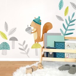 Squirrel - Fabric Wall Decal Woodland Mej - thumbnail 2