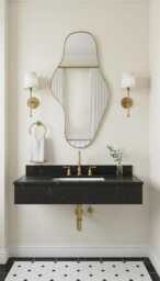 Asymmetrical Mirror, Irregular Wall Modern Organic Brass Vanity Mirrors