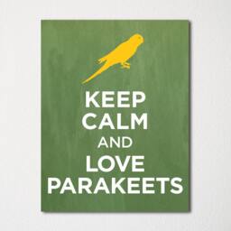 Keep Calm & Love Parakeets - Fine Art Print Choice Of Color Purchase 3 Receive 1 Free - thumbnail 1