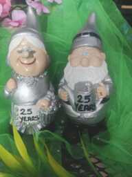 25Th Wedding Anniversary Handmade Garden Gnome , Personalised Quirky Gift - thumbnail 1