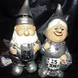 25Th Wedding Anniversary Handmade Garden Gnome , Personalised Quirky Gift - thumbnail 2