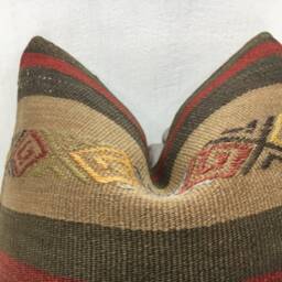 Handwoven Kilim Pillow Cover, Bohemian Home Decor - 16x16 - thumbnail 2