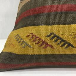 Handwoven Kilim Pillow Cover, Bohemian Home Decor - 16x16 - thumbnail 3