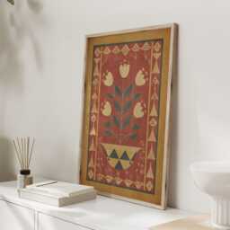 Hearth Tulip - Folk Art Floral Wall Vintage Kitchen Print - thumbnail 2