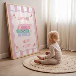 Just One More Story Print, Pastel Girls Room Decor, Nursery Playroom Wall Art - thumbnail 2