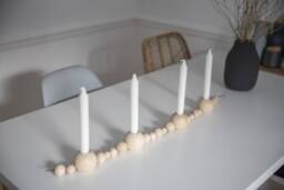 Diy Wooden Bead Wreath Kit, Complete Candlestick Set, Advent - thumbnail 1