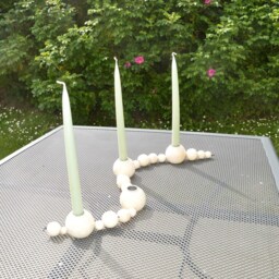 Diy Wooden Bead Wreath Kit, Complete Candlestick Set, Advent - thumbnail 4