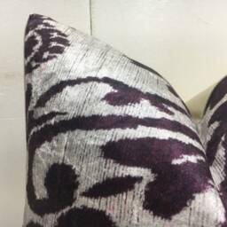 Silk Blend Ikat Pillow Cover - 16x16 - thumbnail 3