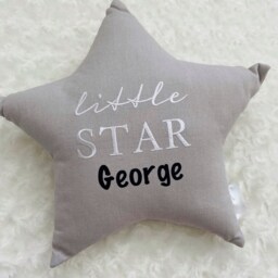 New Baby Gift - Little Star Shaped Personalised Cushion Nursery Decor Pillows Gifts For Newborn Shower - thumbnail 3