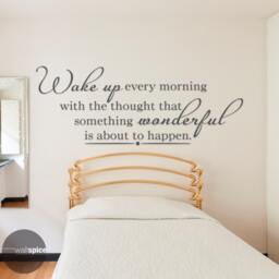 Wake Up Every Morning With The Thought That Something Wonderful Is About To Happen Vinyl Wall Decal Sticker - thumbnail 1