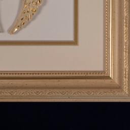 Ceramic Angel Wings Wall Art - Gold Accent Frame - 24x24 cm - thumbnail 2