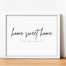 Personalised Family Home Print - New Print Wall Art Moving Gift Sweet Home Quote New - thumbnail 2