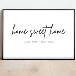 Personalised Family Home Print - New Print Wall Art Moving Gift Sweet Home Quote New - thumbnail 3