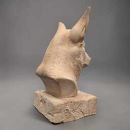 Hand-Cast Concrete Pembroke Welsh Corgi Bust - Stone Dog Sculpture, Mantlepiece Ornament - thumbnail 4