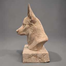 Hand-Cast Concrete Pembroke Welsh Corgi Bust - Stone Dog Sculpture, Mantlepiece Ornament - thumbnail 2
