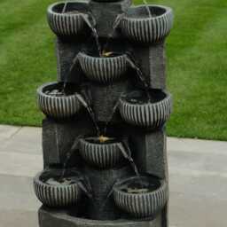 Sparkling Bowls Water Feature Cascading Garden Light Up Led Outdoor Decor Gift - thumbnail 3
