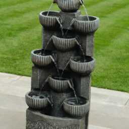 Sparkling Bowls Water Feature Cascading Garden Light Up Led Outdoor Decor Gift - thumbnail 4