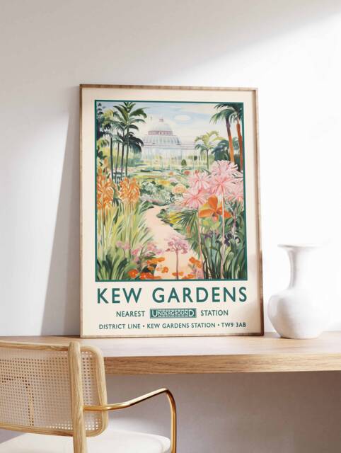 Kew Gardens Print, London Botanical William Morris Poster, Vintage Wall Art, Floral A1/A2/A3/A4 - image 1