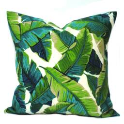 Two High Quality Outdoor Pillow Covers, Palm Tree Pillow, Turquoise Pillow, Decorative Throw Charcoal Grey Pillow - thumbnail 2