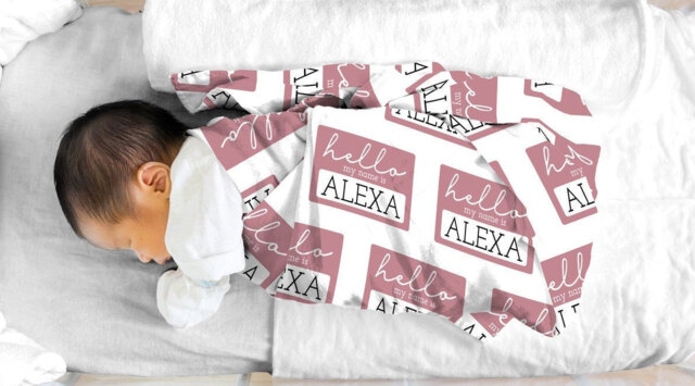 Hello My Name Is Personalized Baby Blanket Tag Reveal Gift Custom Coming Home Gender Neutral Hospital Shower - image 1