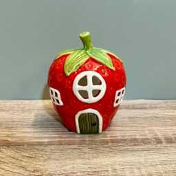 Ceramic Tealight Strawberry House Candle Holder Village Quirky Home D??cor - thumbnail 4