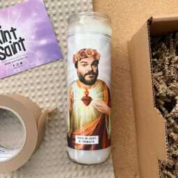 Saint Jack Black Prayer Candle Scented Vegan Soy Wax - Handmade - thumbnail 2