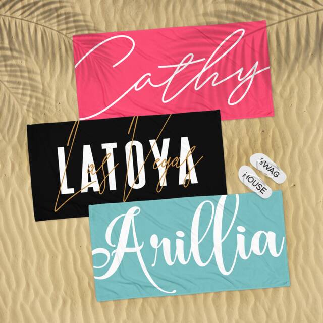Personalized Beach Towel, Custom Name Towel - image 1