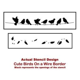 Cute Birds On A Wire Wall Art Stencil - Reusable Stencils For Creative Twist To Nursery Quicker & Easier Than Decals - thumbnail 4