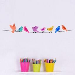 Cute Birds On A Wire Wall Art Stencil - Reusable Stencils For Creative Twist To Nursery Quicker & Easier Than Decals - thumbnail 3