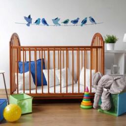 Cute Birds On A Wire Wall Art Stencil - Reusable Stencils For Creative Twist To Nursery Quicker & Easier Than Decals - thumbnail 2