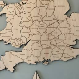 United Kingdom & Ireland Map, Wooden Uk&i Wood Wall Art - thumbnail 2