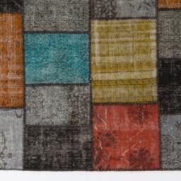 Multicolor Handmade Turkish Patchwork Rug - thumbnail 3