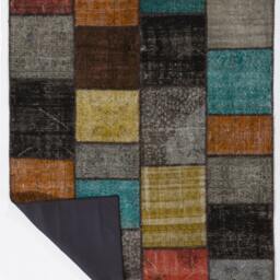 Multicolor Handmade Turkish Patchwork Rug - thumbnail 2