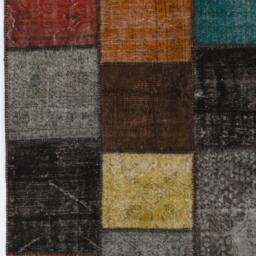 Multicolor Handmade Turkish Patchwork Rug - thumbnail 4