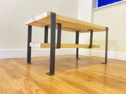 Coffee Table Legs, Metal Frame, Industrial Design Rustic Primitive Decor Country Farmhouse - thumbnail 1