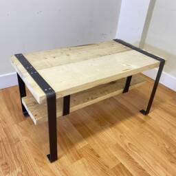 Coffee Table Legs, Metal Frame, Industrial Design Rustic Primitive Decor Country Farmhouse - thumbnail 3