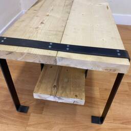 Coffee Table Legs, Metal Frame, Industrial Design Rustic Primitive Decor Country Farmhouse - thumbnail 2
