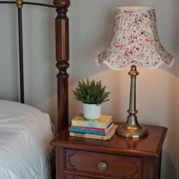 Traditional Pink Floral Lampshade With Cream Braid Handmade For Ceiling Lights, Table & Floor Standard Lamp Shades, Wall Lights - thumbnail 2