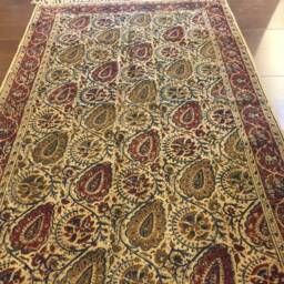 Handmade Cotton Rug Indian Kalamkari Block Print - 150 X 90 cms - thumbnail 1