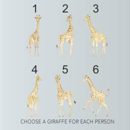 Personalised Giraffe Family Print, Custom Gift, Animal Elephant Art Fathers Day Birthday Gift - thumbnail 3