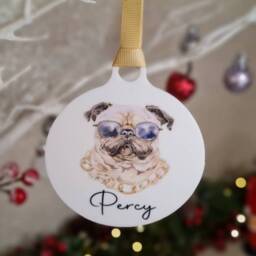 Personalised Christmas Dog Pet Bauble - Your Own Design Funny Gift Add Your Accessories Present Tree Decoration Decor - thumbnail 3