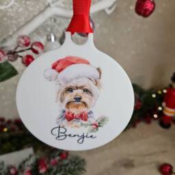 Personalised Christmas Dog Pet Bauble - Your Own Design Funny Gift Add Your Accessories Present Tree Decoration Decor - thumbnail 2