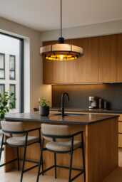 Wood Pendant Light, Mid Century Modern, Handmade Lamp, Ceiling Chandelier Lighting, Scandinavian Pendant Lamp, Lamp Shade, Arte, Creal