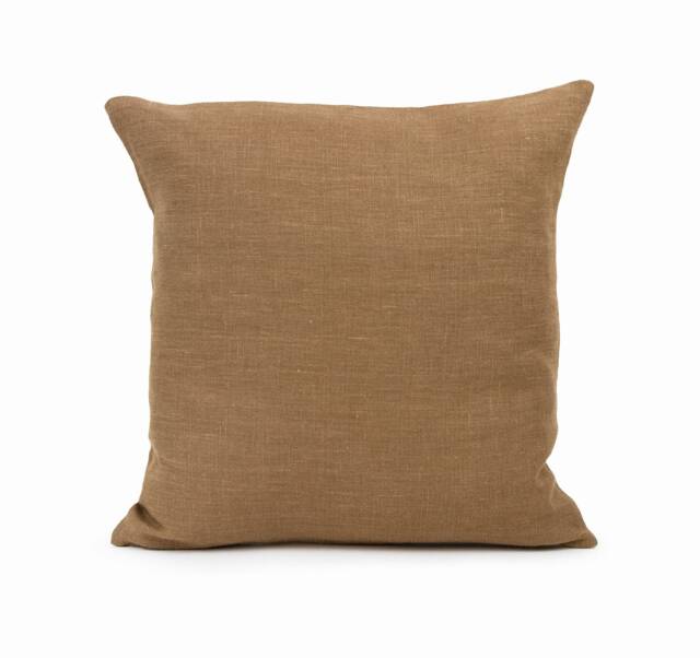 Brown Throw Pillow Covers Linen Cases 26x26, Euro Sham Cushion Cover Natural Handmade, Sustainable Pillow Case - image 1