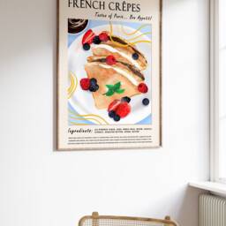 French Crepes Poster, Kitchen Cafe Decor, Food Art Print - thumbnail 2