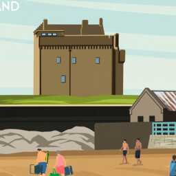 Broughty Ferry Scotland Travel Poster Beach & Castle Wall Art - thumbnail 3